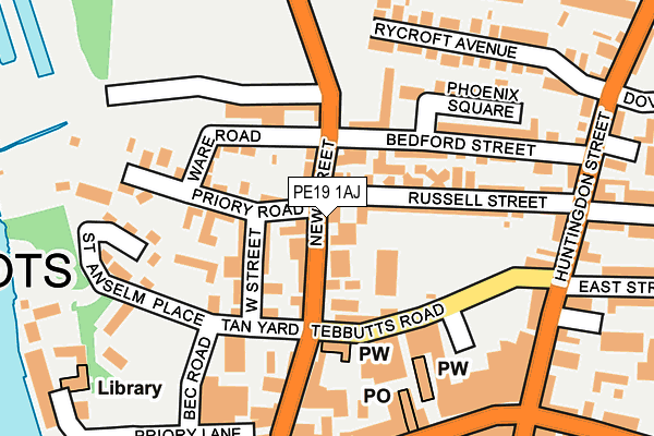 PE19 1AJ map - OS OpenMap – Local (Ordnance Survey)