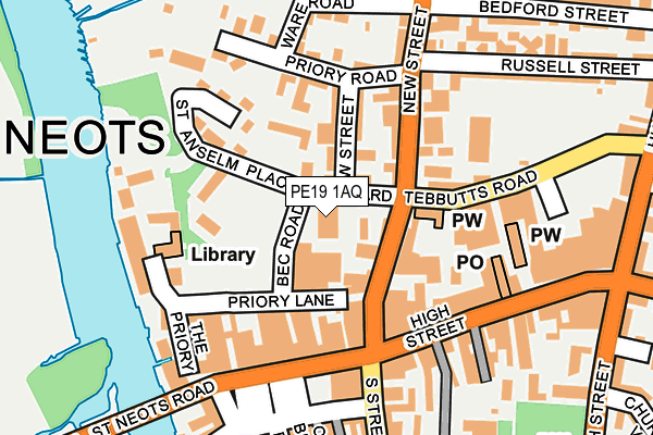 PE19 1AQ map - OS OpenMap – Local (Ordnance Survey)