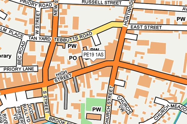PE19 1AS map - OS OpenMap – Local (Ordnance Survey)