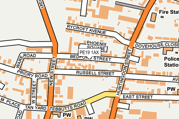 PE19 1AX map - OS OpenMap – Local (Ordnance Survey)