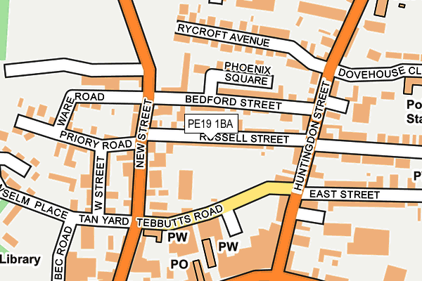 PE19 1BA map - OS OpenMap – Local (Ordnance Survey)