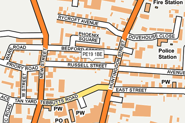 PE19 1BE map - OS OpenMap – Local (Ordnance Survey)