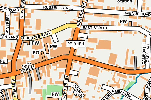 PE19 1BH map - OS OpenMap – Local (Ordnance Survey)