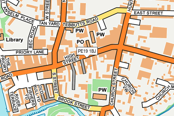 PE19 1BJ map - OS OpenMap – Local (Ordnance Survey)