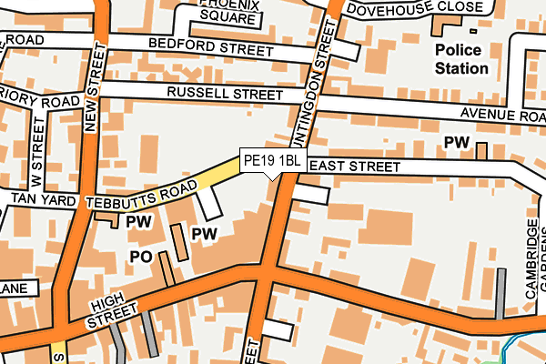PE19 1BL map - OS OpenMap – Local (Ordnance Survey)