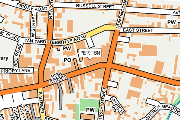 PE19 1BN map - OS OpenMap – Local (Ordnance Survey)