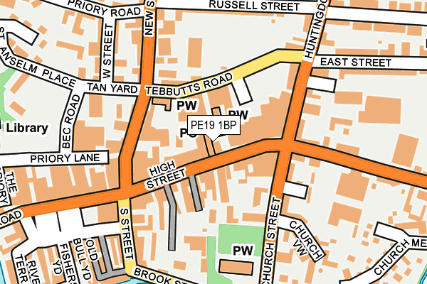 PE19 1BP map - OS OpenMap – Local (Ordnance Survey)