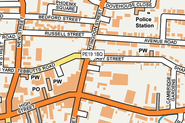 PE19 1BQ map - OS OpenMap – Local (Ordnance Survey)