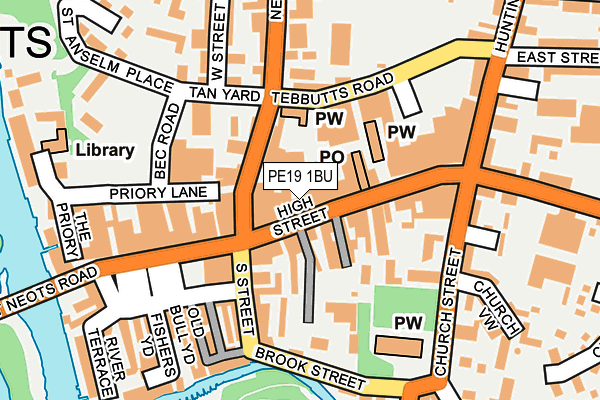 PE19 1BU map - OS OpenMap – Local (Ordnance Survey)