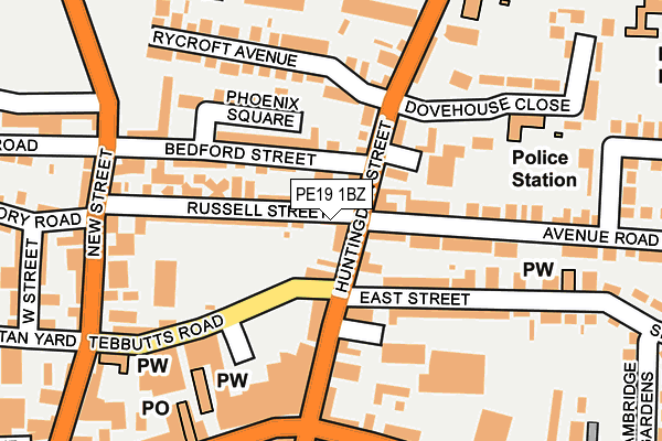 PE19 1BZ map - OS OpenMap – Local (Ordnance Survey)