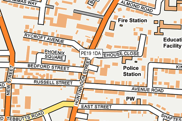 PE19 1DA map - OS OpenMap – Local (Ordnance Survey)