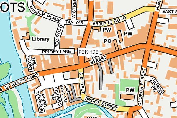 PE19 1DE map - OS OpenMap – Local (Ordnance Survey)