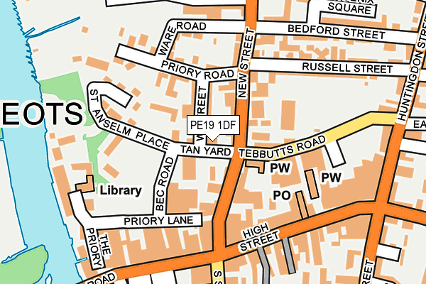 PE19 1DF map - OS OpenMap – Local (Ordnance Survey)