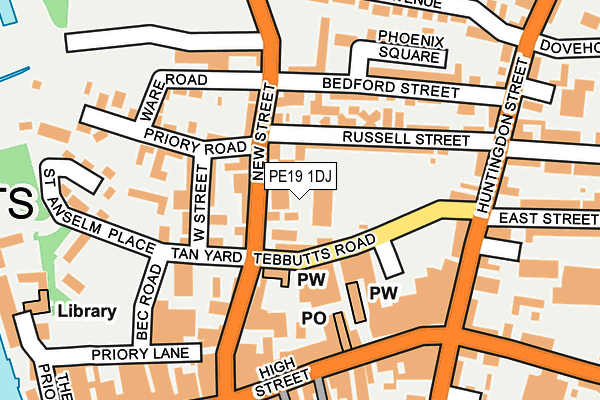 PE19 1DJ map - OS OpenMap – Local (Ordnance Survey)