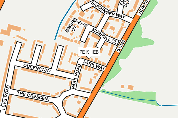 PE19 1EB map - OS OpenMap – Local (Ordnance Survey)