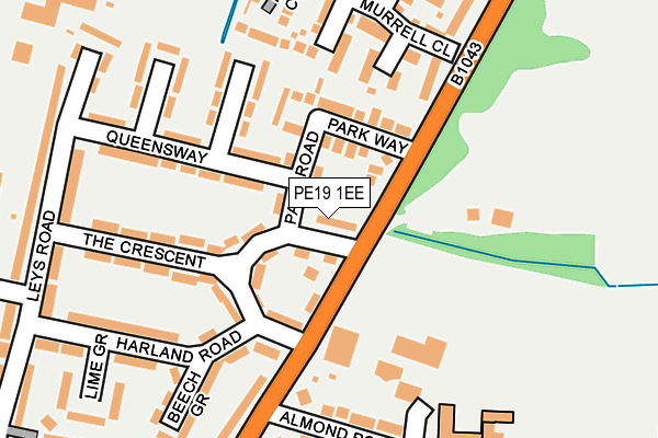 PE19 1EE map - OS OpenMap – Local (Ordnance Survey)