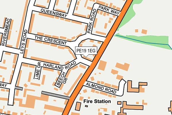 PE19 1EG map - OS OpenMap – Local (Ordnance Survey)