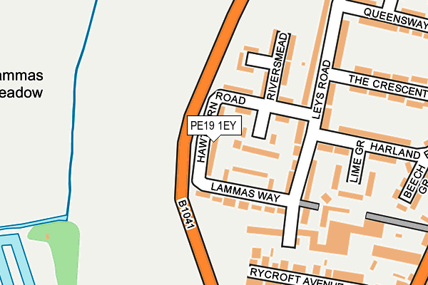 PE19 1EY map - OS OpenMap – Local (Ordnance Survey)
