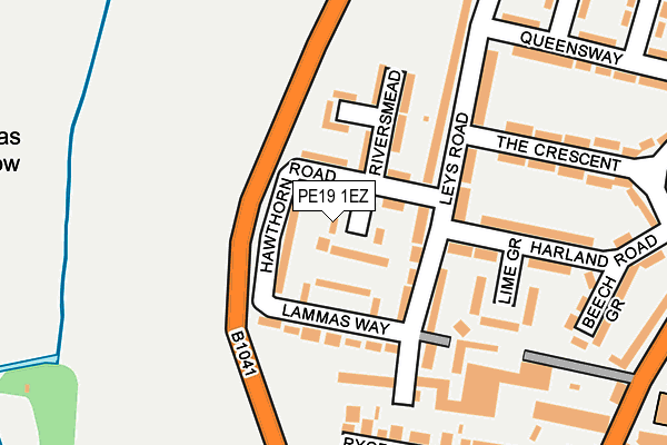 PE19 1EZ map - OS OpenMap – Local (Ordnance Survey)