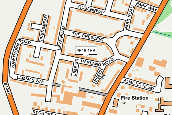 PE19 1HB map - OS OpenMap – Local (Ordnance Survey)