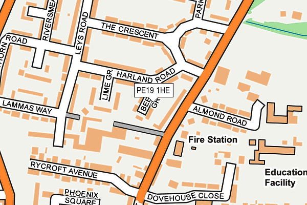 PE19 1HE map - OS OpenMap – Local (Ordnance Survey)