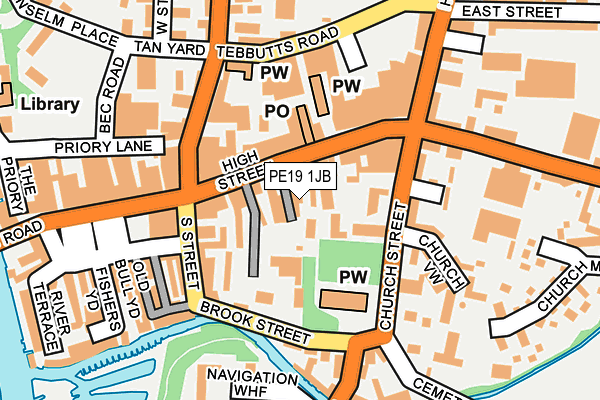 PE19 1JB map - OS OpenMap – Local (Ordnance Survey)