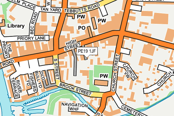 PE19 1JF map - OS OpenMap – Local (Ordnance Survey)