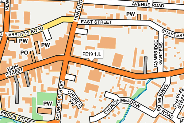 PE19 1JL map - OS OpenMap – Local (Ordnance Survey)