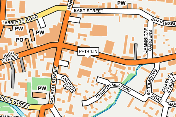 PE19 1JN map - OS OpenMap – Local (Ordnance Survey)