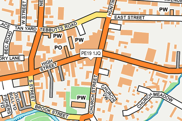 PE19 1JQ map - OS OpenMap – Local (Ordnance Survey)