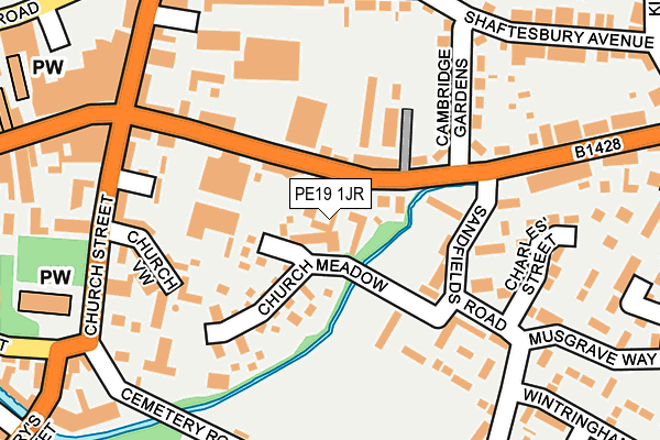 PE19 1JR map - OS OpenMap – Local (Ordnance Survey)