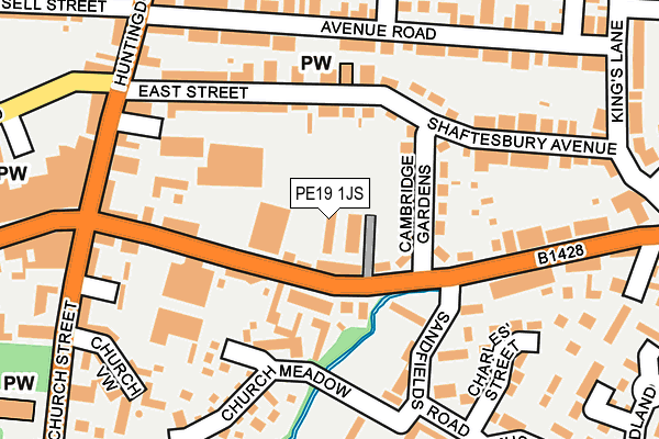 PE19 1JS map - OS OpenMap – Local (Ordnance Survey)