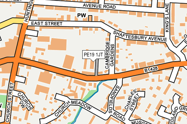 PE19 1JT map - OS OpenMap – Local (Ordnance Survey)