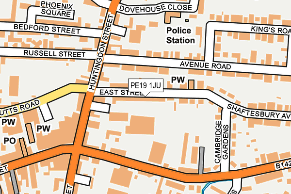 PE19 1JU map - OS OpenMap – Local (Ordnance Survey)