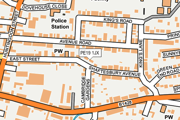 PE19 1JX map - OS OpenMap – Local (Ordnance Survey)