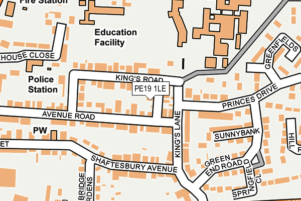 PE19 1LE map - OS OpenMap – Local (Ordnance Survey)