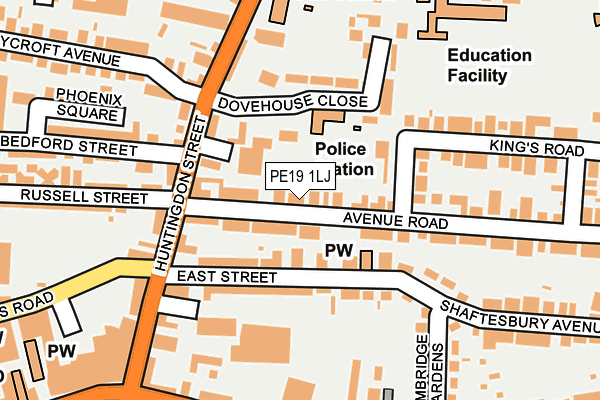 PE19 1LJ map - OS OpenMap – Local (Ordnance Survey)