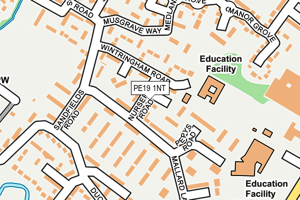 PE19 1NT map - OS OpenMap – Local (Ordnance Survey)