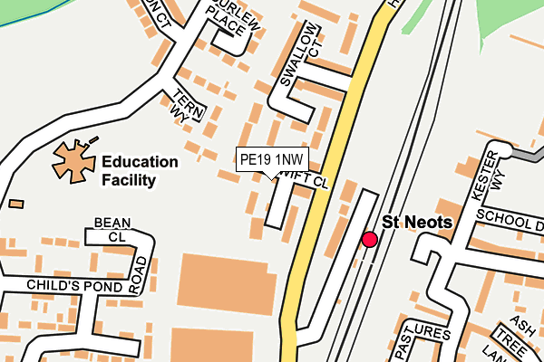 PE19 1NW map - OS OpenMap – Local (Ordnance Survey)