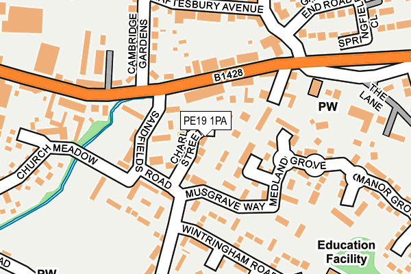 PE19 1PA map - OS OpenMap – Local (Ordnance Survey)