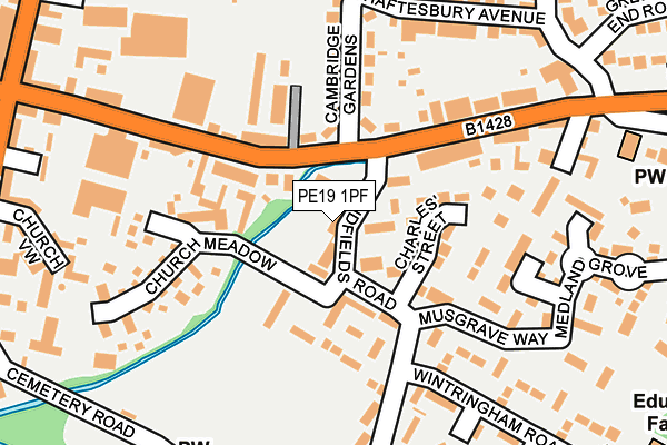 PE19 1PF map - OS OpenMap – Local (Ordnance Survey)