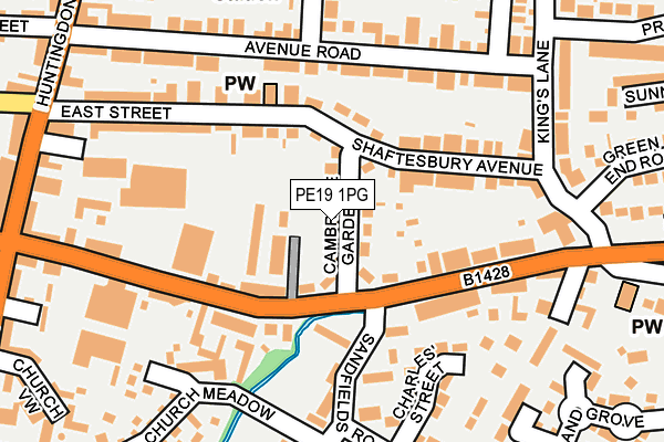 PE19 1PG map - OS OpenMap – Local (Ordnance Survey)