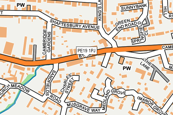 PE19 1PJ map - OS OpenMap – Local (Ordnance Survey)