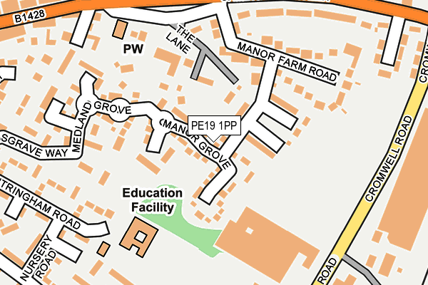 PE19 1PP map - OS OpenMap – Local (Ordnance Survey)