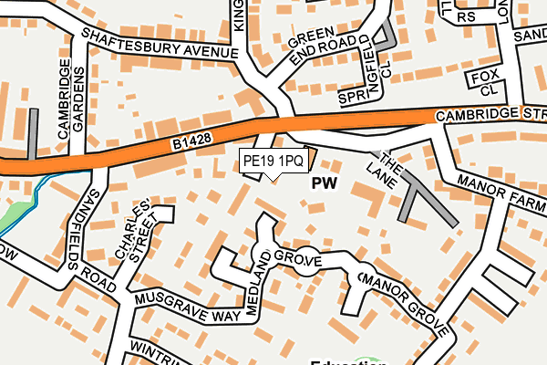 PE19 1PQ map - OS OpenMap – Local (Ordnance Survey)