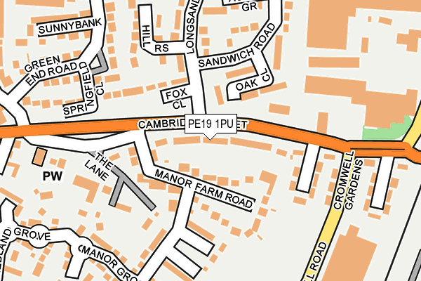 PE19 1PU map - OS OpenMap – Local (Ordnance Survey)
