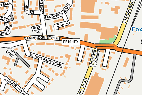 PE19 1PX map - OS OpenMap – Local (Ordnance Survey)