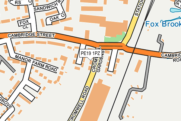 PE19 1PZ map - OS OpenMap – Local (Ordnance Survey)