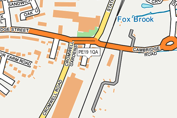 PE19 1QA map - OS OpenMap – Local (Ordnance Survey)