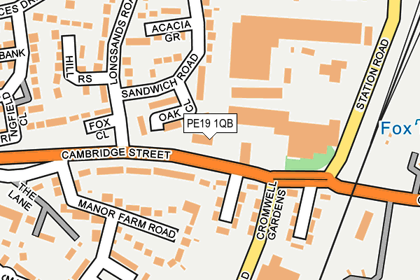PE19 1QB map - OS OpenMap – Local (Ordnance Survey)